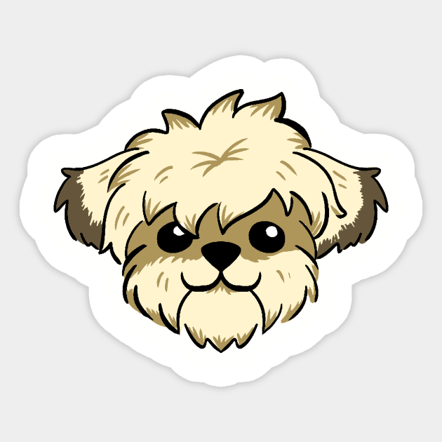 Messy short haired shih Tzu Sticker by Pingolito